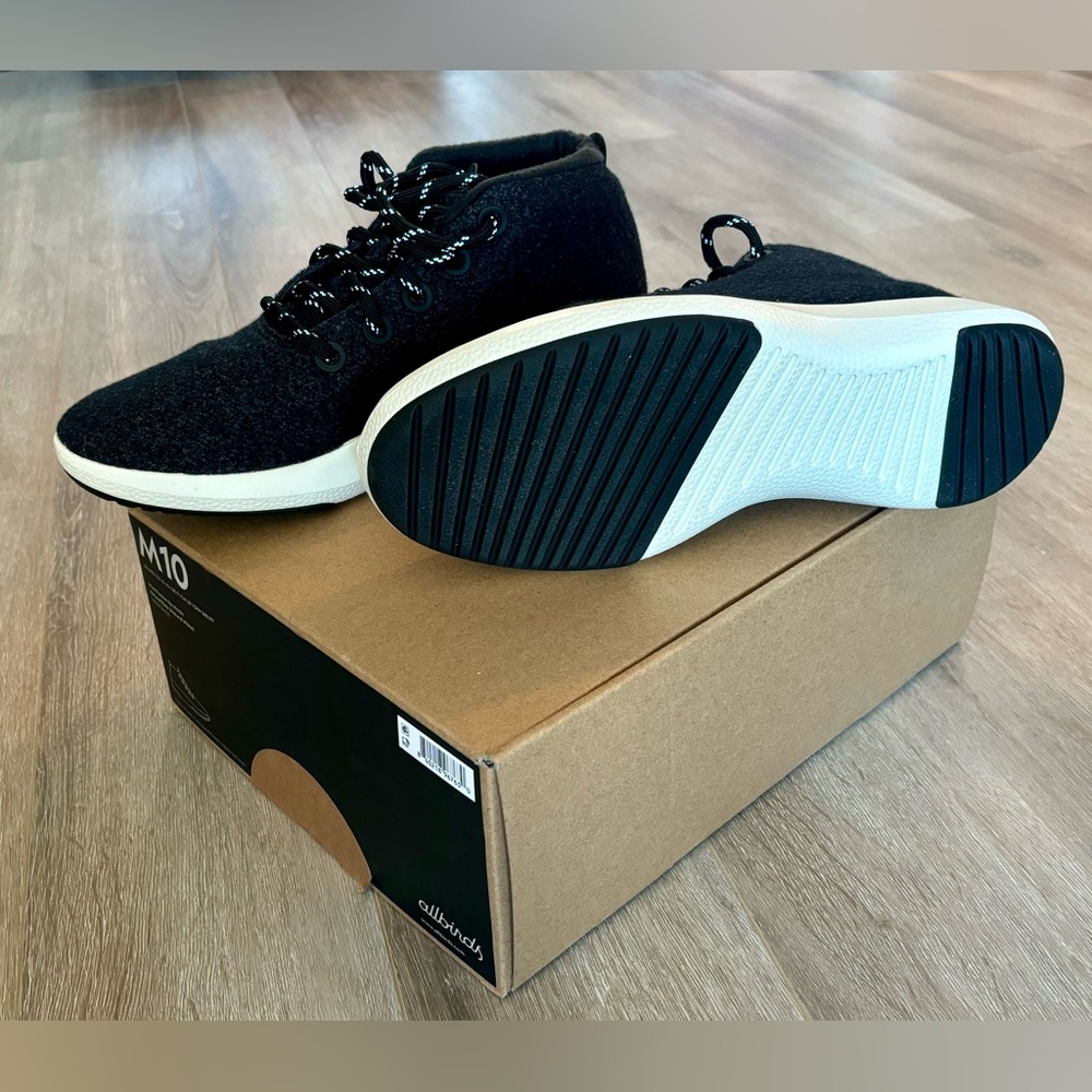 Men’s Allbirds Wool Runner-Up Mizzle Natural Black & White sole, size M10. New